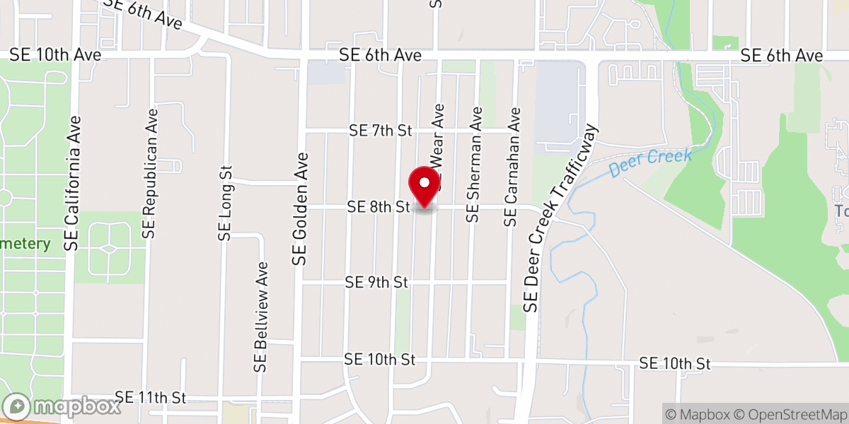 Map showing location of East Eighth Baptist Church