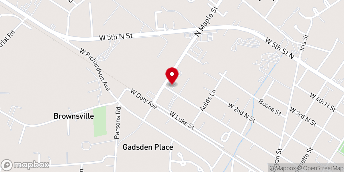 Map showing location of Baum Temple AME Zion Church