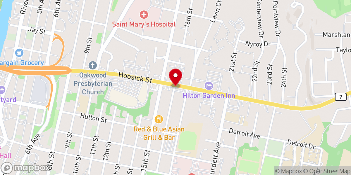 Map showing location of New Hope Baptist Church