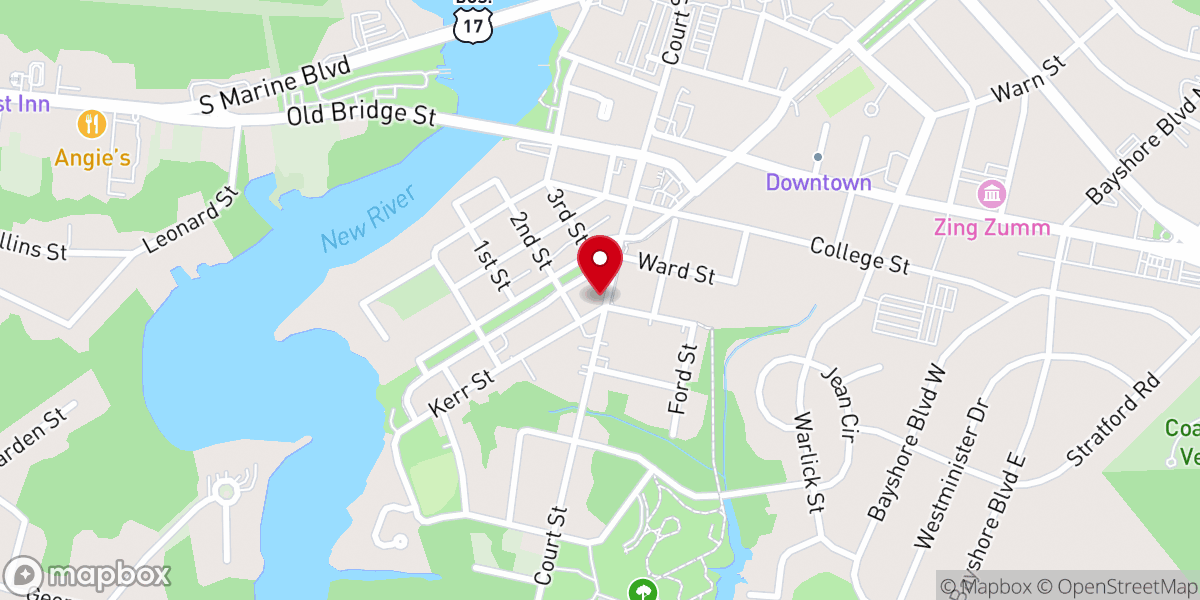 Map showing location of J T Kerr Memorial Baptist Church