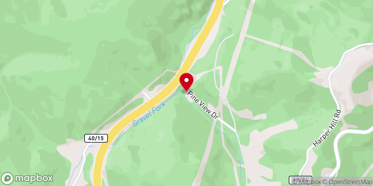 Map showing location of Laurel Run Baptist Church