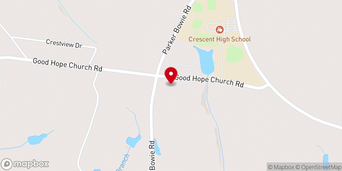 Map showing location of Good Hope Baptist Church