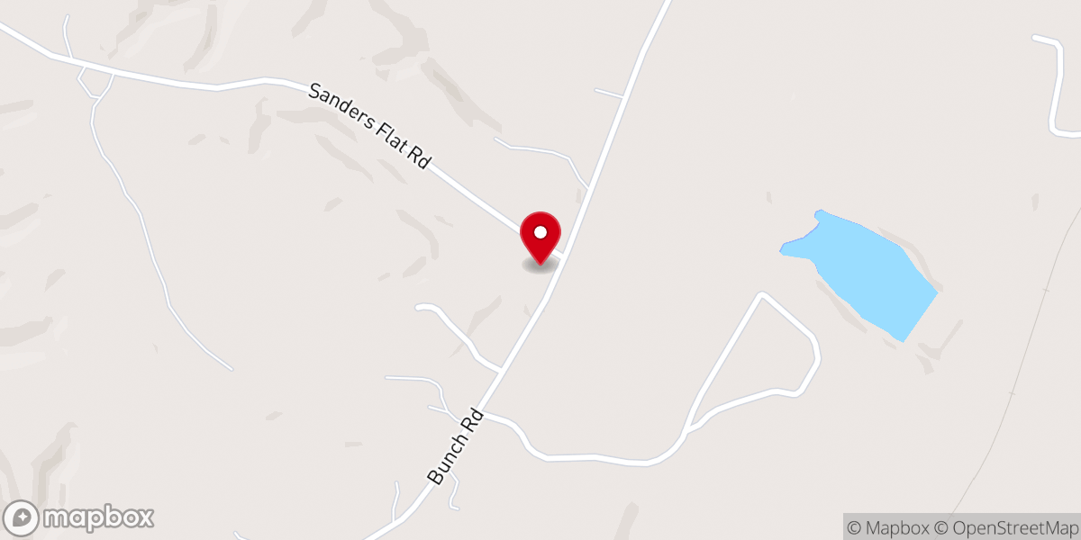 Map showing location of Sanders Flats Baptist Church