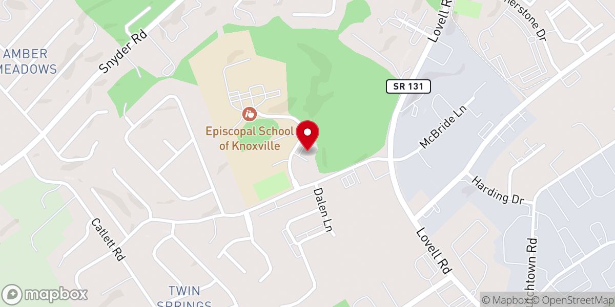 Map showing location of The Episcopal Diocese of East Tennessee