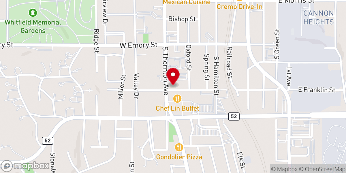 Map showing location of Christ The King Lutheran Church