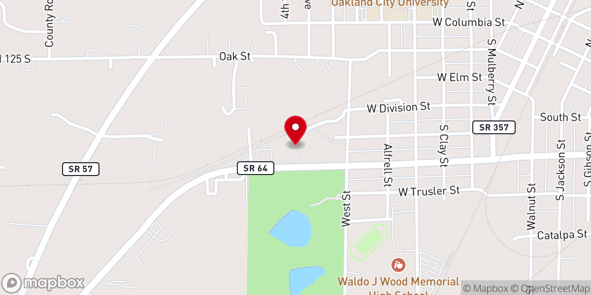 Map showing location of Oak Grove Church