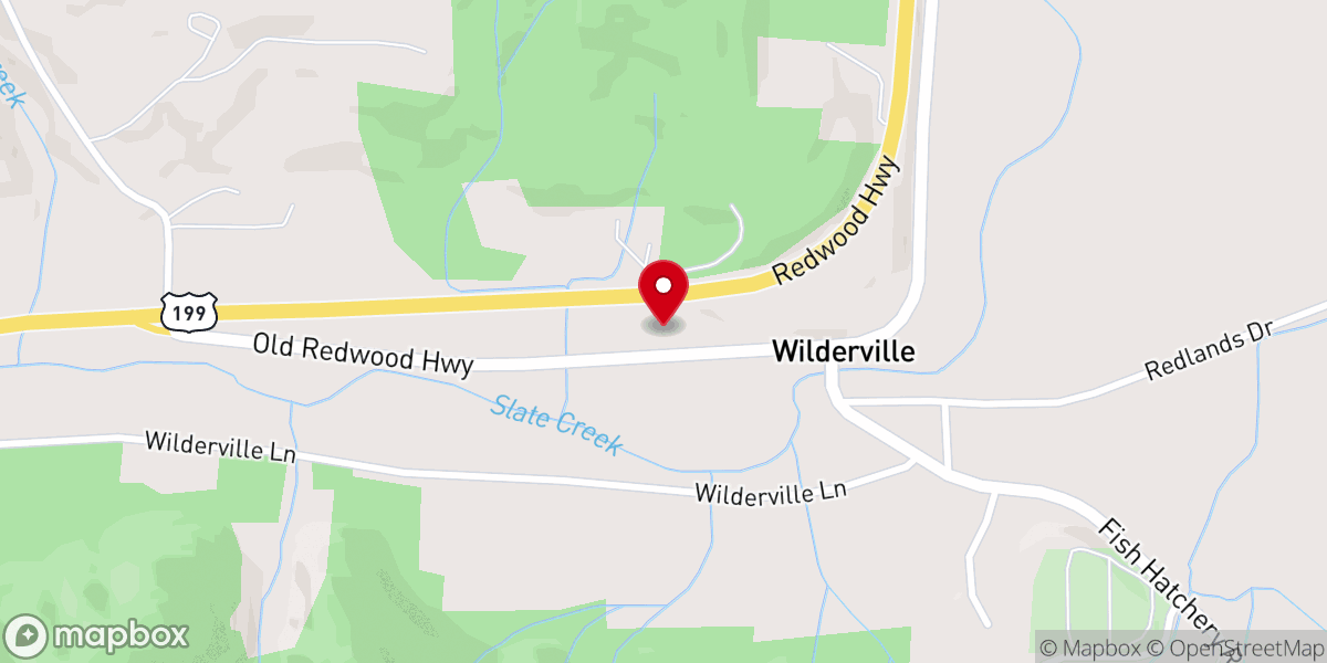 Map showing location of Wilderville Community Church