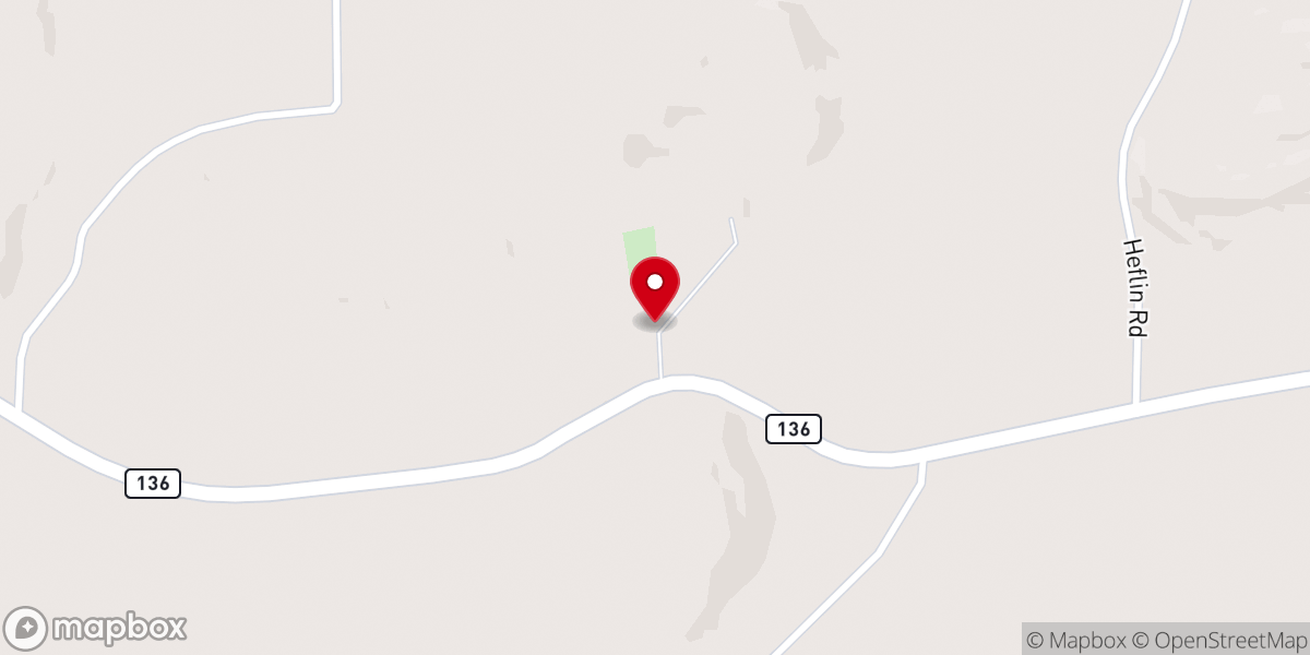 Map showing location of Woodwards Valley Baptist Church