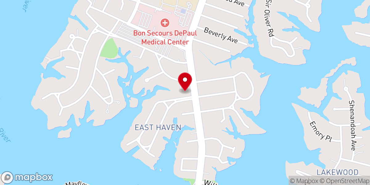 Map showing location of Trinity Evangelical Lutheran Church