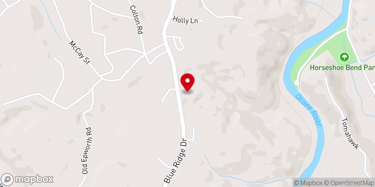 Map showing location of McCaysville Church of God
