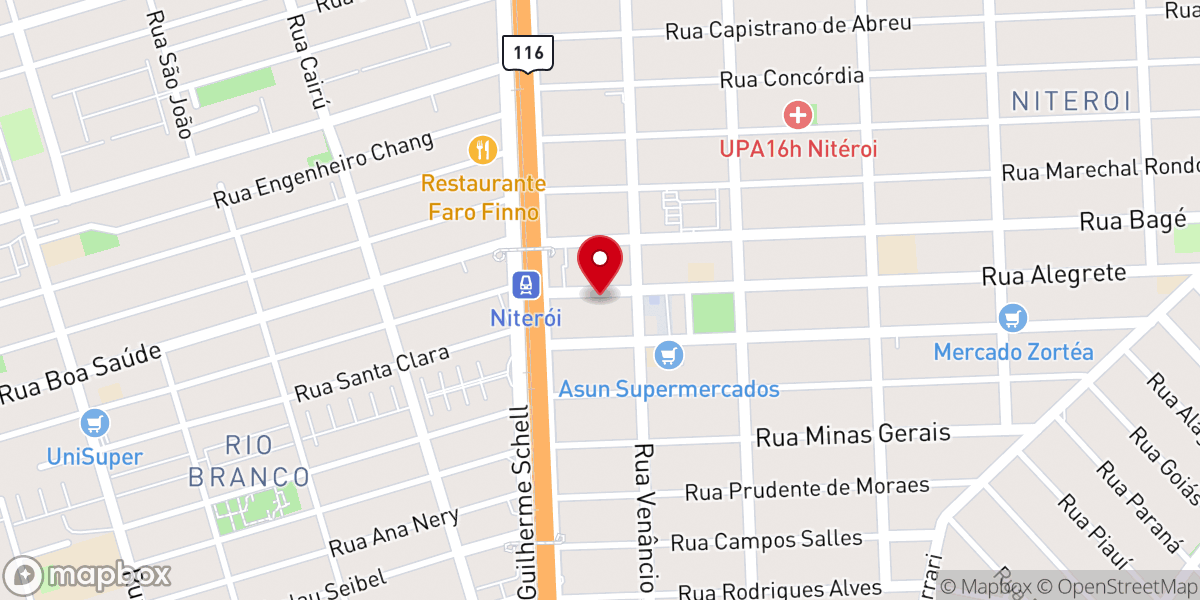 Map showing location of Primeira Igreja Evangélica Assembléia de Deus