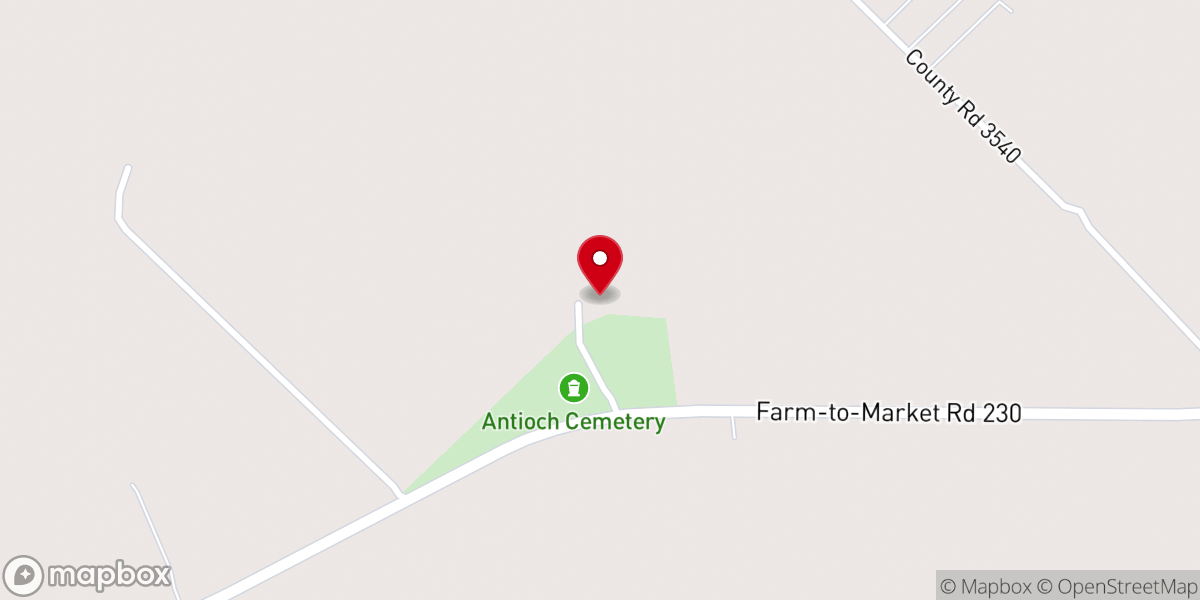 Map showing location of Antioch Baptist Church