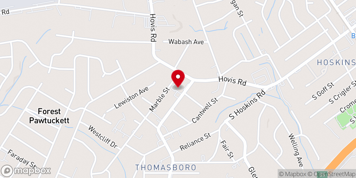 Map showing location of Chappell Memorial Baptist Church