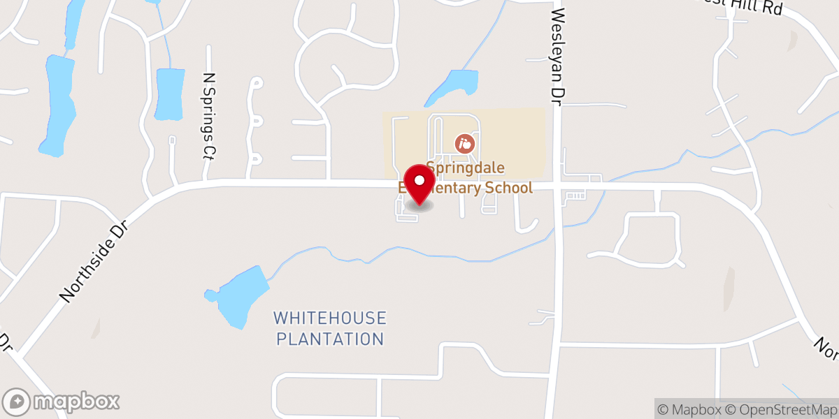Map showing location of Northside Christian Church