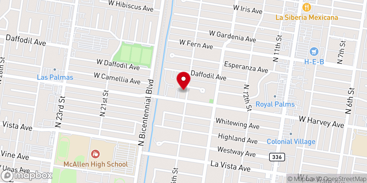 Map showing location of Calvary Baptist Church