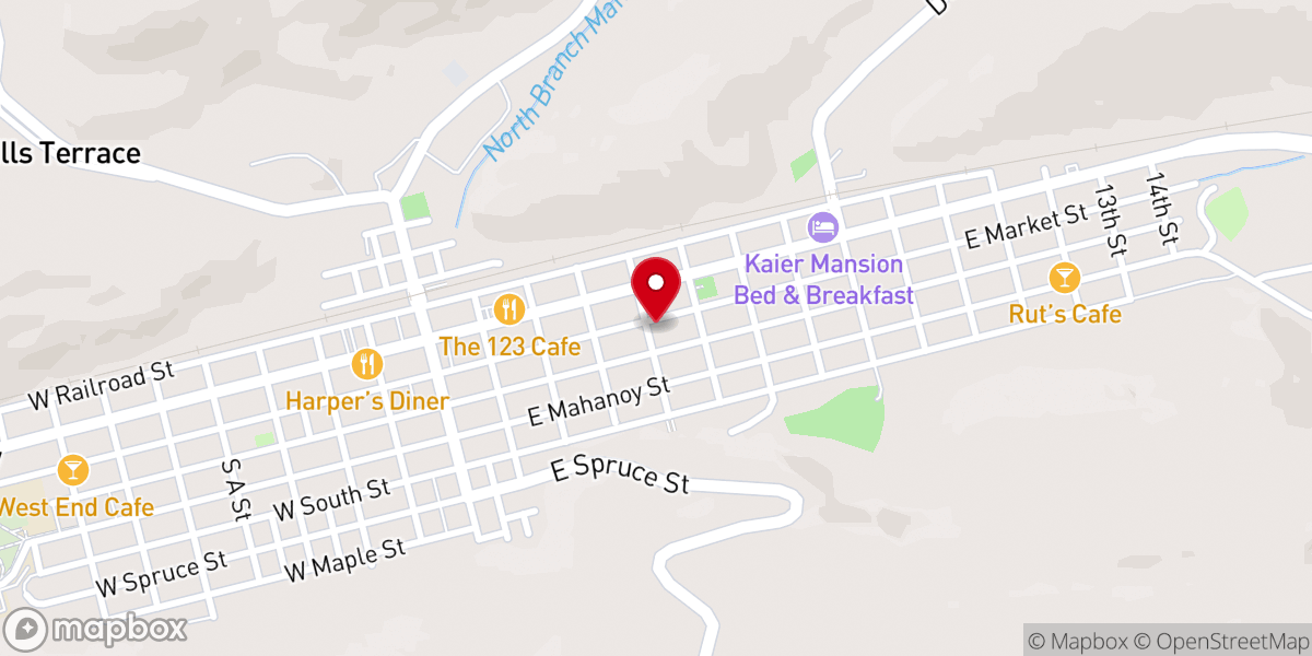 Map showing location of Zion Baptist Church