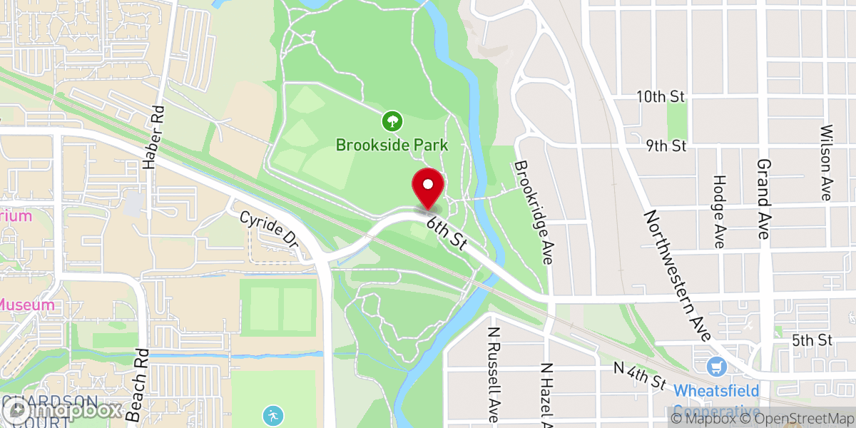 Map showing location of Brookside Park