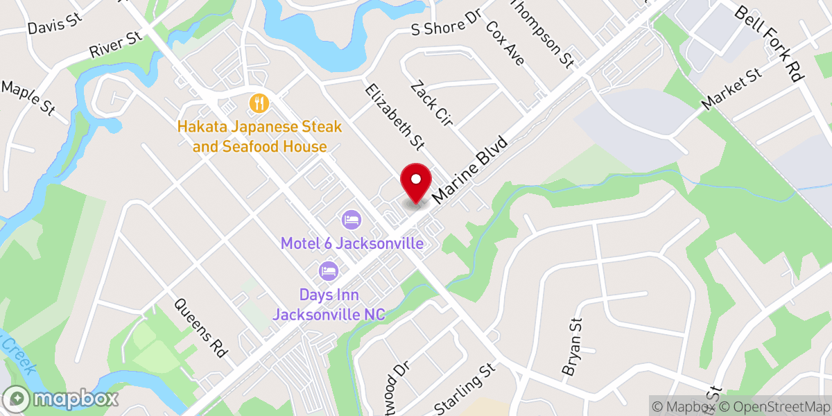 Map showing location of Faith Baptist Church
