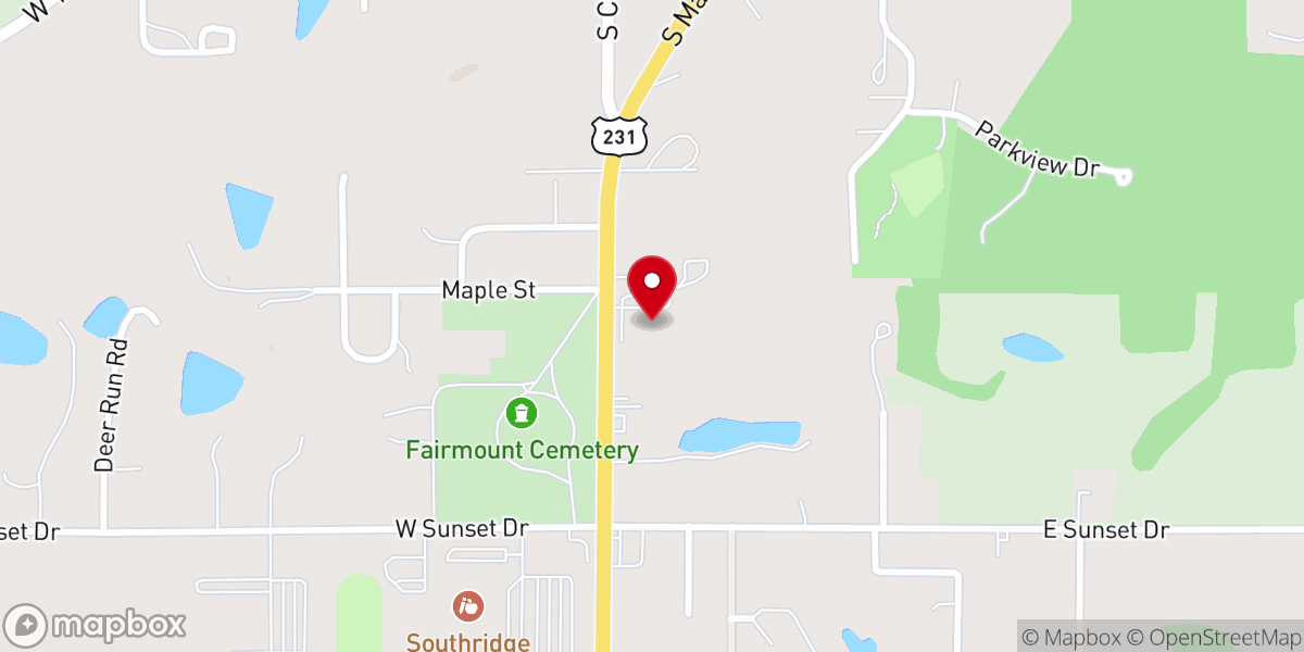 Map showing location of Central Christian Church