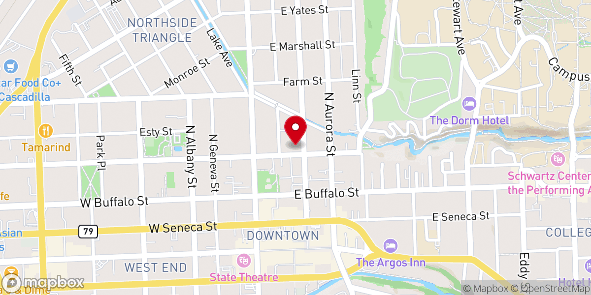 Map showing location of Temple Beth-El