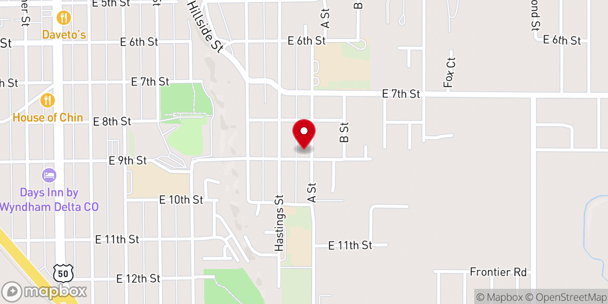 Map showing location of Garnet Mesa Baptist Church