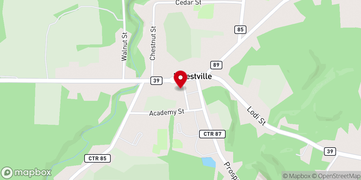 Map showing location of St. Peter's Anglican Church