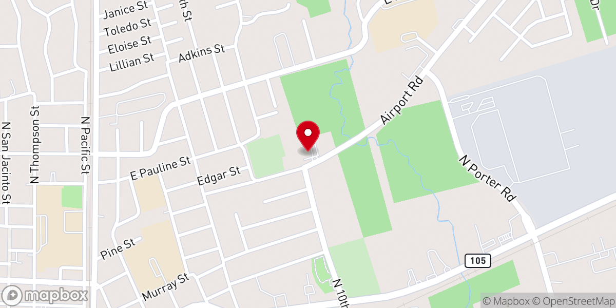 Map showing location of Conroe Bible Fellowship Church