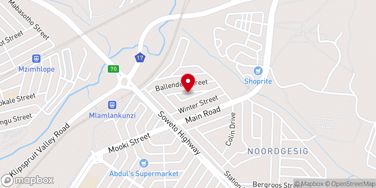 Map showing location of St Andrew Catholic Church