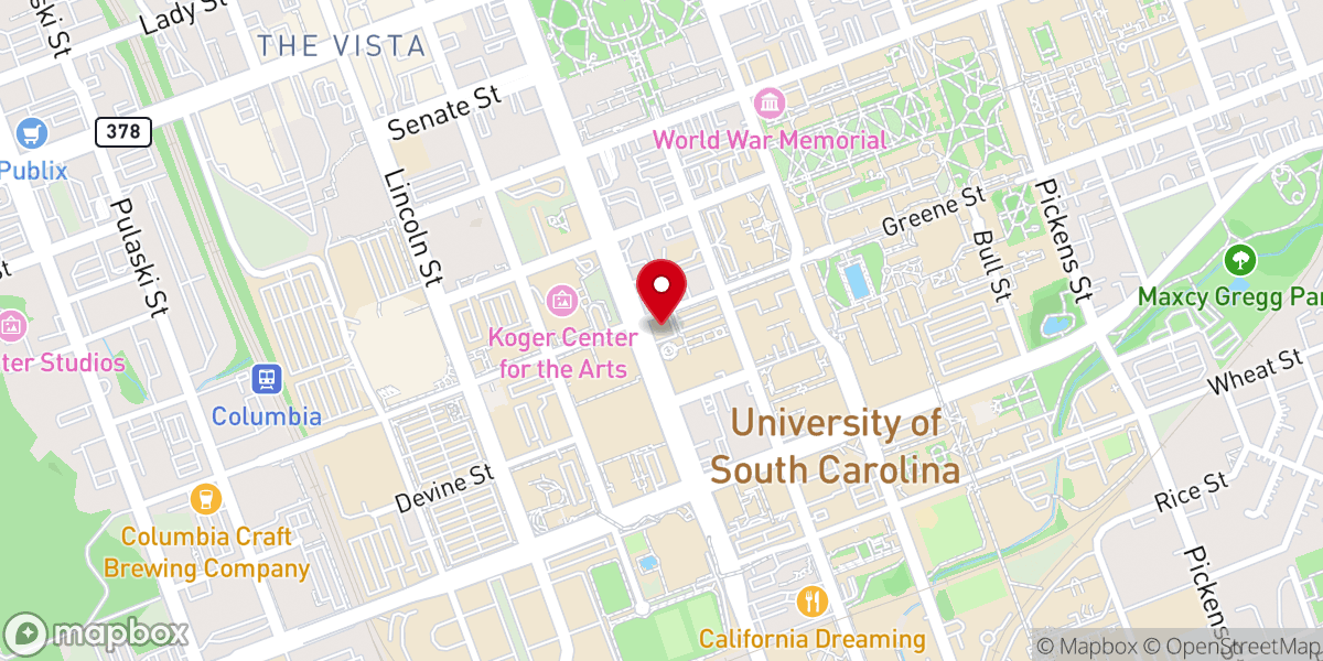 Map showing location of Greene Street United Methodist Church