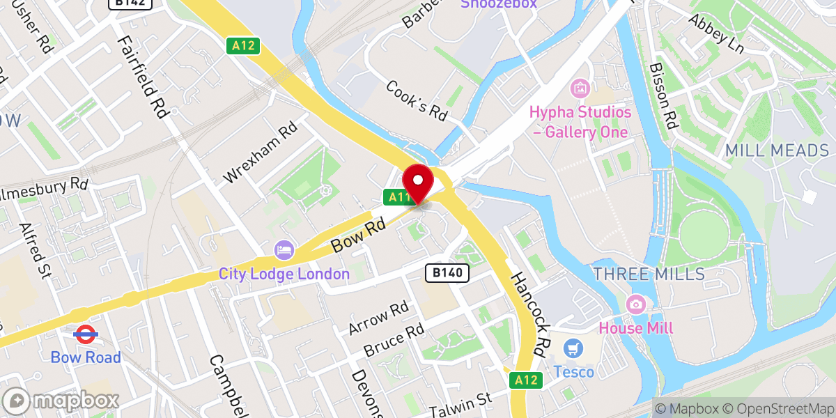 Map showing location of Bow Muslim Cultural Centre
