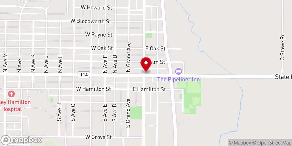 Map showing location of City of Olney