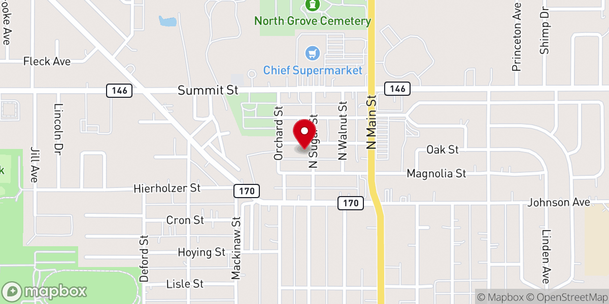 Map showing location of Lighthouse Fellowship Church