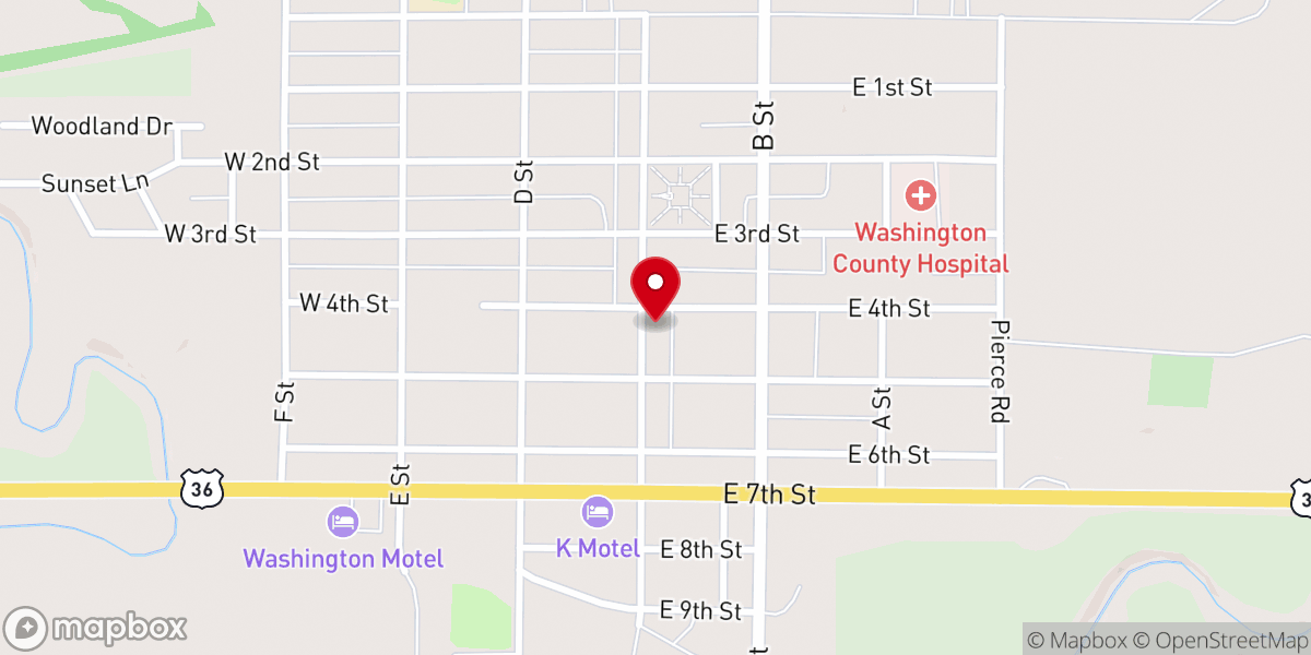 Map showing location of Washington United Methodist