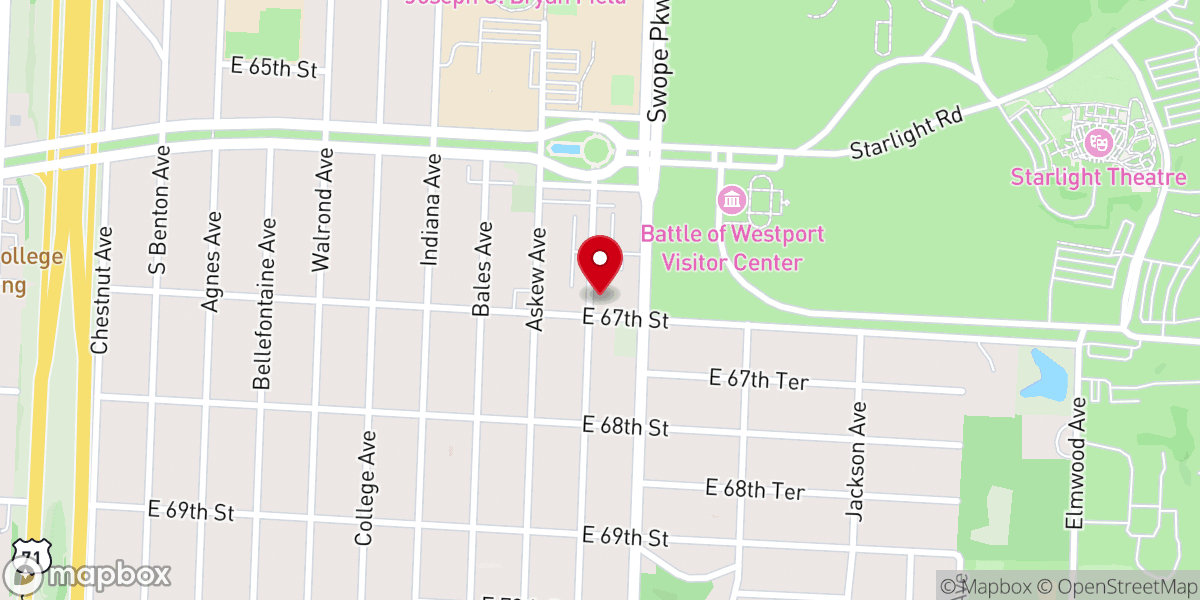 Map showing location of Memorial Christian Outreach Church