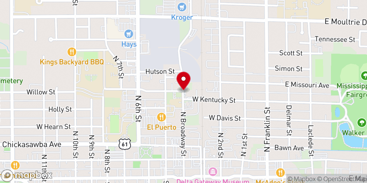 Map showing location of Heartland Tabernacle