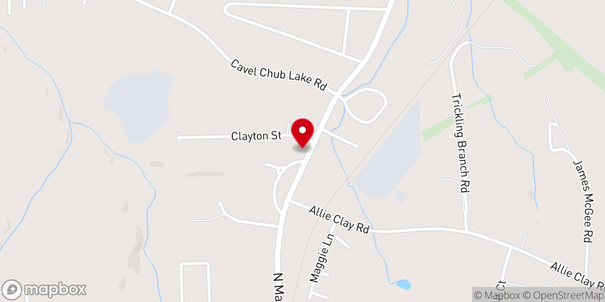 Map showing location of Ca-Vel Baptist Church
