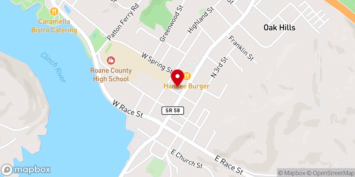Map showing location of Kingston Church of Christ