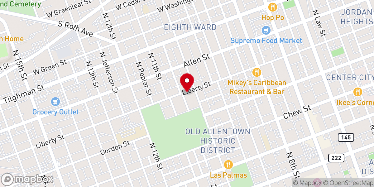 Map showing location of Iglesia de Fe