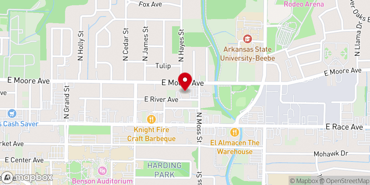 Map showing location of Bethany Baptist Church