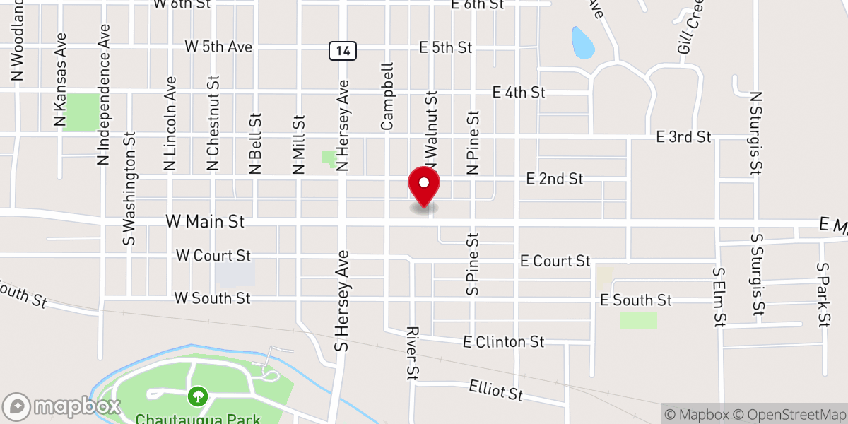 Map showing location of Presbyterian Church