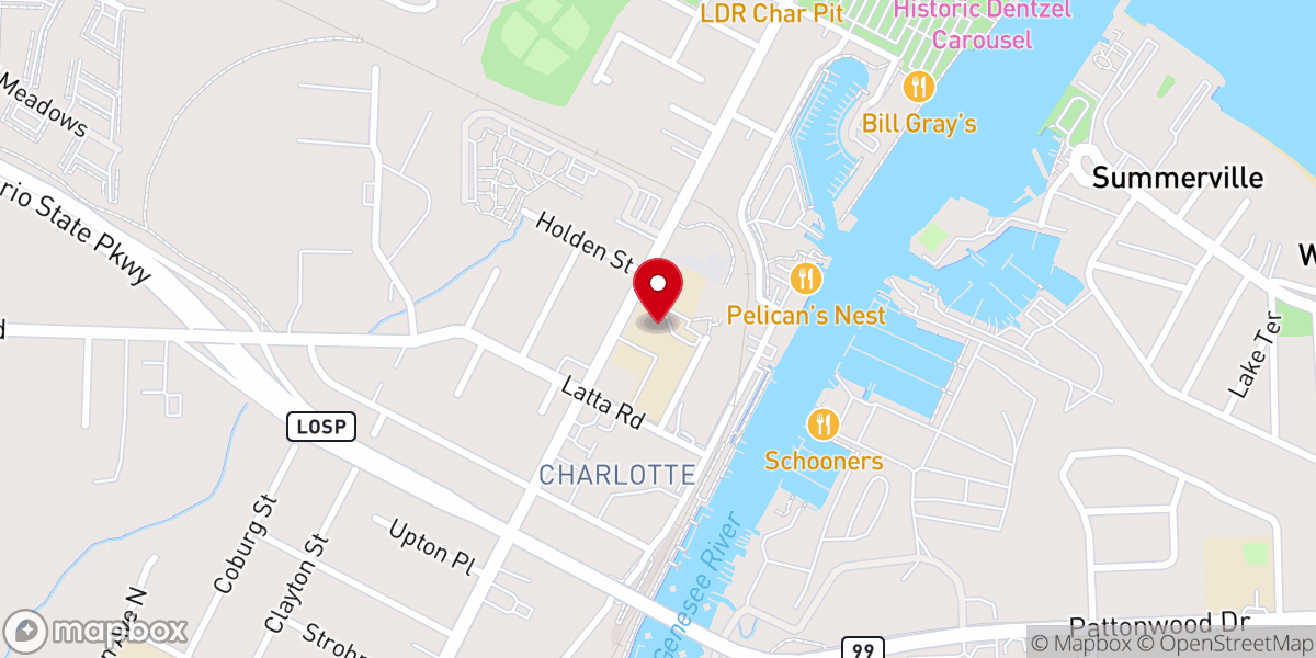 Map showing location of Holy Cross Roman Catholic Church