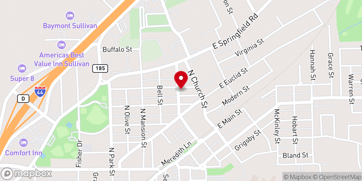 Map showing location of The Rock Church