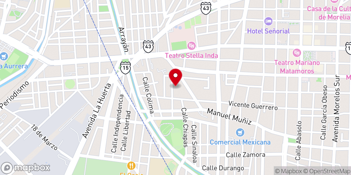 Map showing location of Rectoria de las Tres Aves Marías