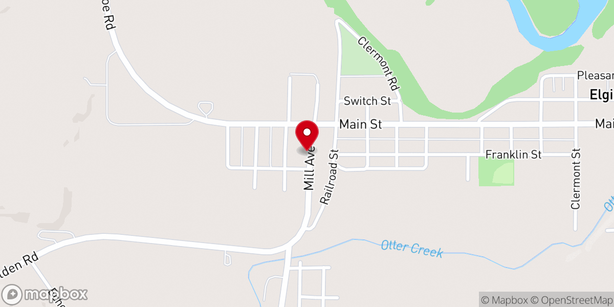 Map showing location of Elgin American Legion Post 352