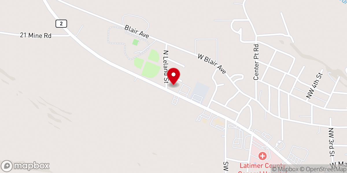 Map showing location of Wilburton Church of Christ