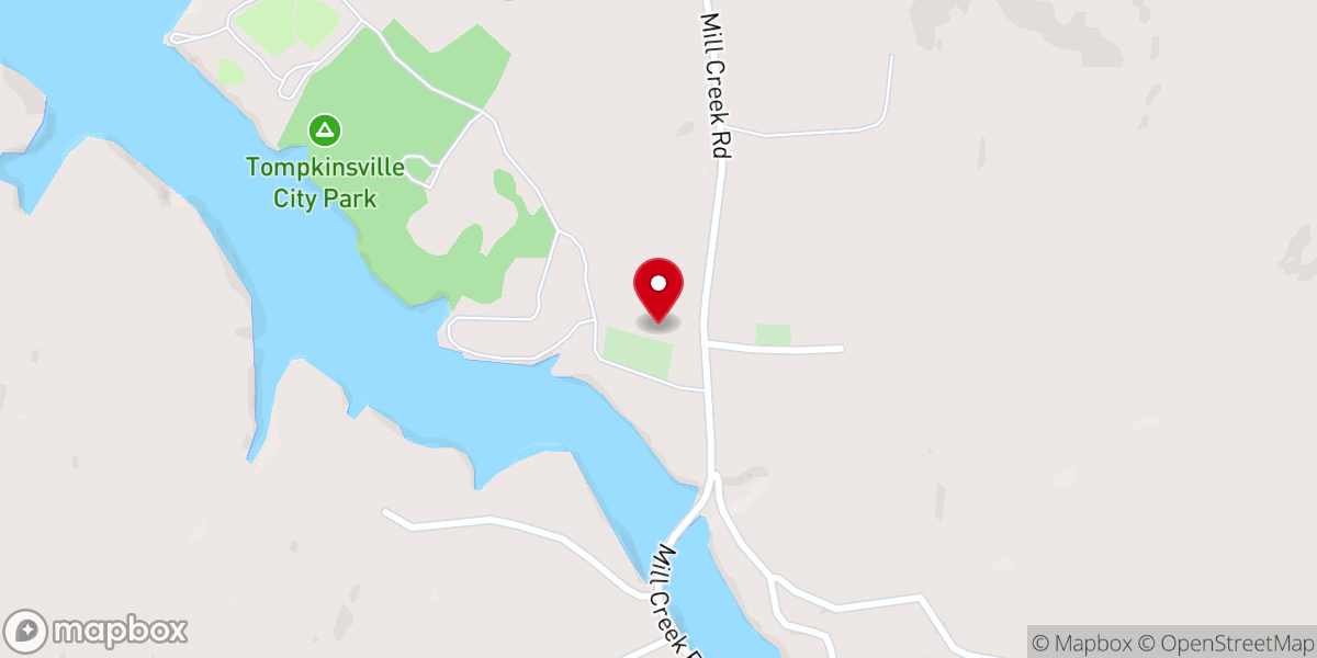 Map showing location of Mill Creek Baptist Church
