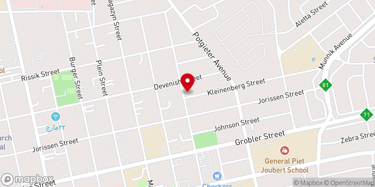 Map showing location of Life Church Polokwane