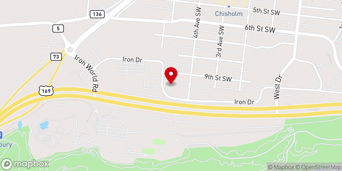 Map showing location of Chisholm Assembly of God