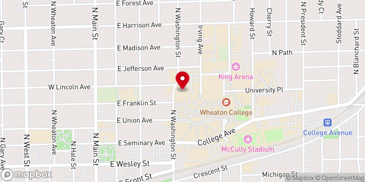 Map showing location of Edman Memorial Chapel