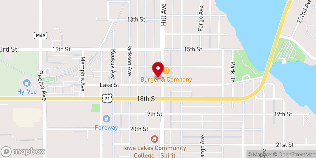 Map showing location of The Studio Yoga & Barre - Spirit Lake
